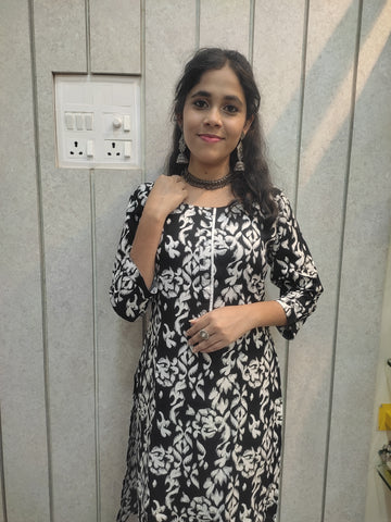 Fly fit Kurtis | Printed Boat Neck Kurta