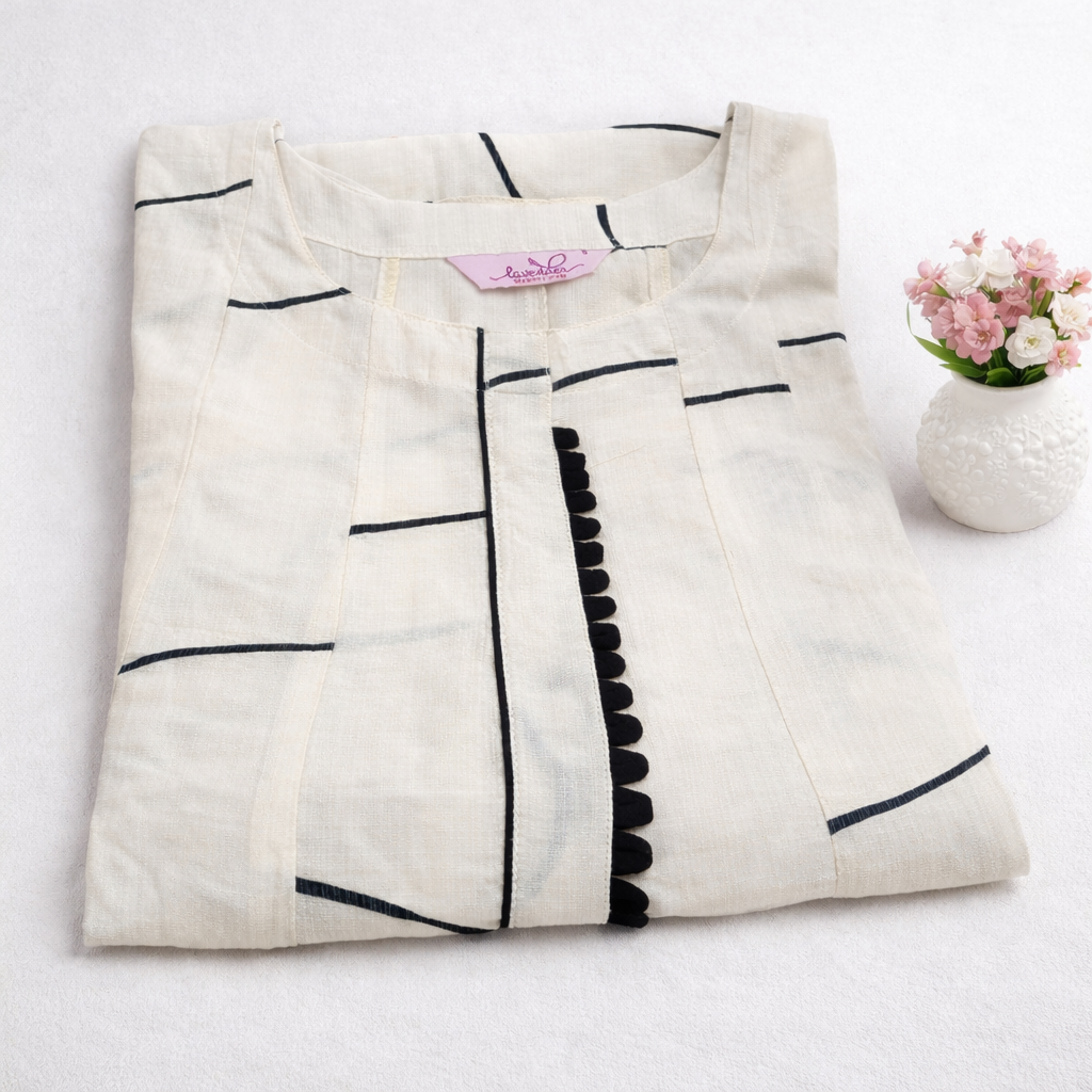 Women’s White Umbrella Kurta | Vatican Fabric | Casual Wear