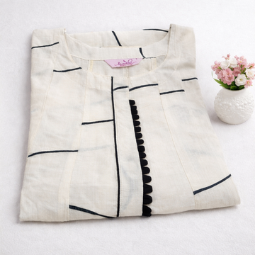 Women’s White Umbrella Kurta | Vatican Fabric | Casual Wear