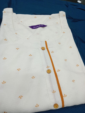 fly fit /printed boad neck kurta