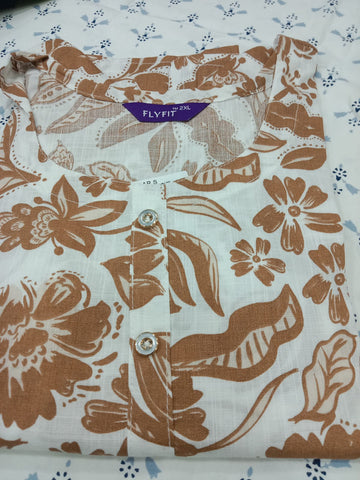 fiy fit / printed boat neck kurta