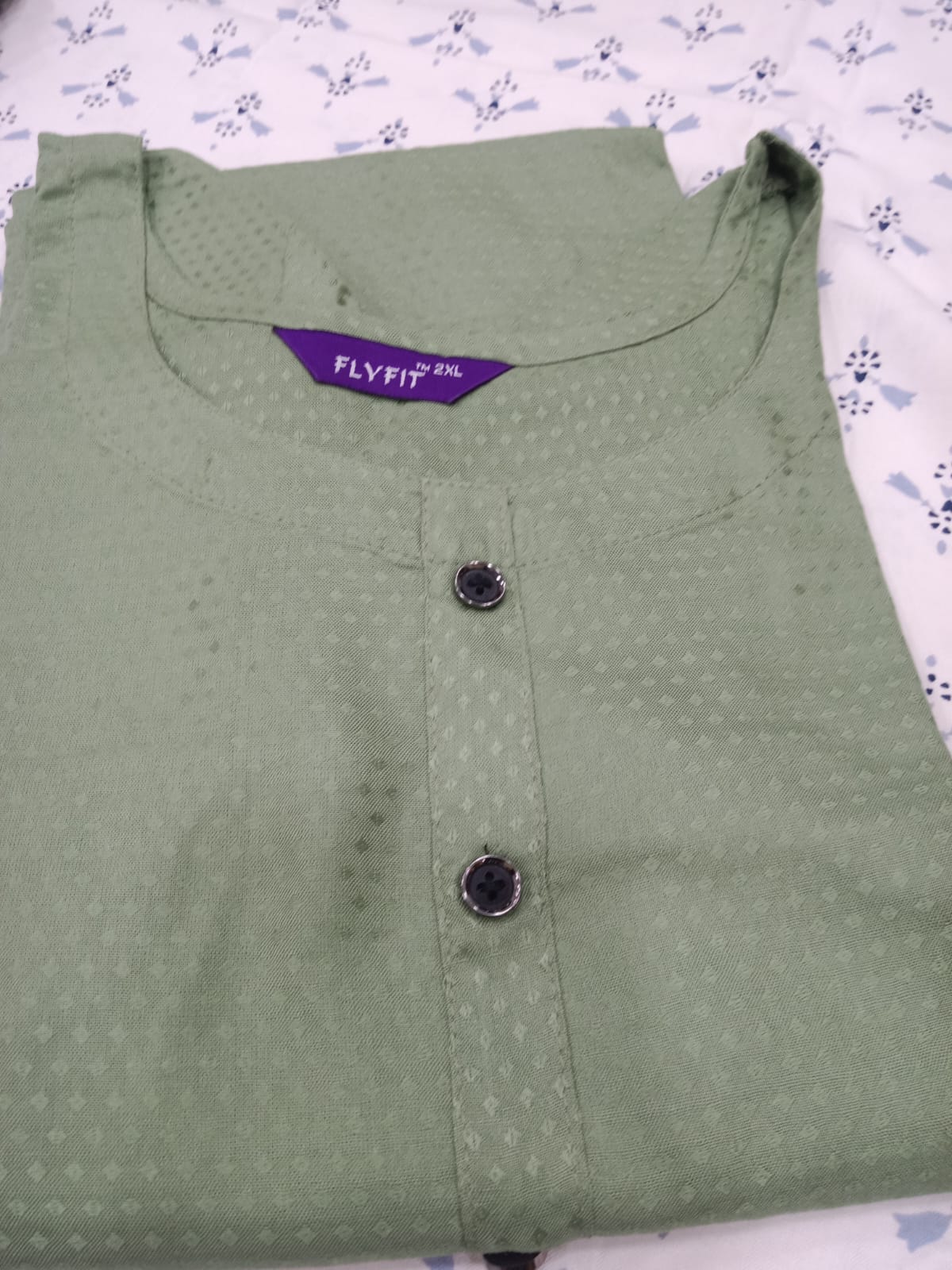 fly fit\ printed boad neck kurta