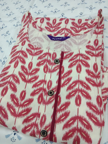 fly fit / prined boad neck kurta