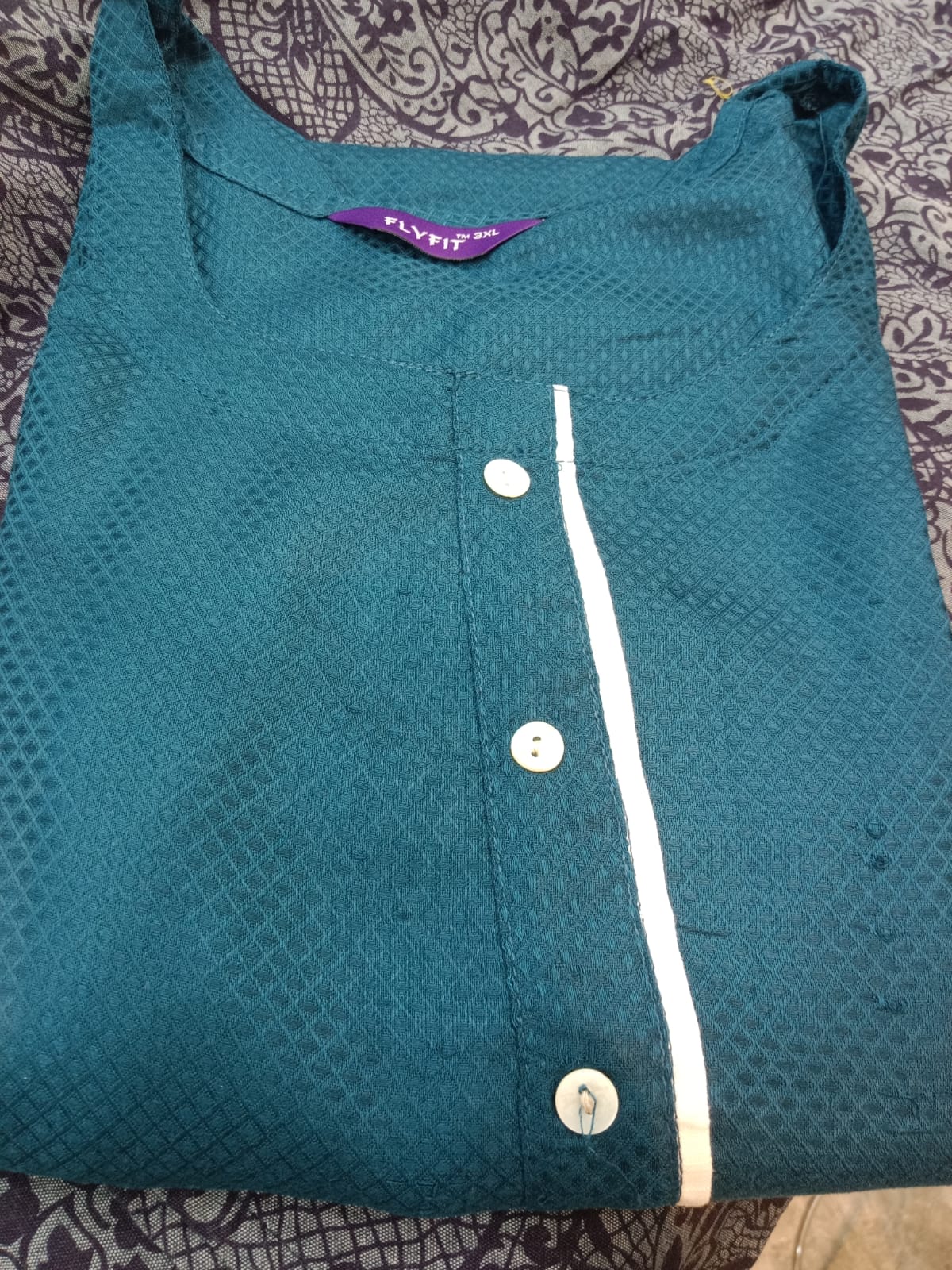 fiy fit / printed boad neck kurta