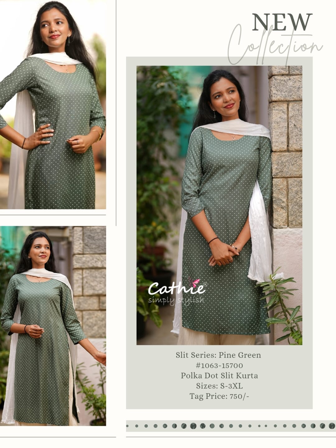 polka dot slit kurta