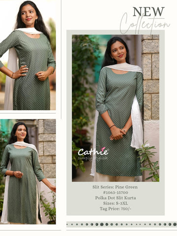 polka dot slit kurta