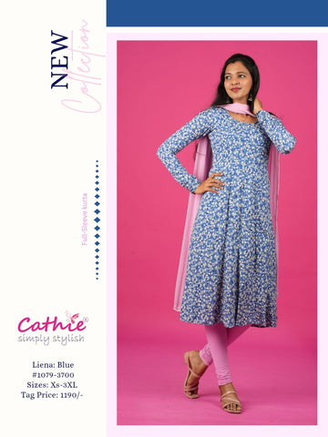 cathie blue sleeve kurta