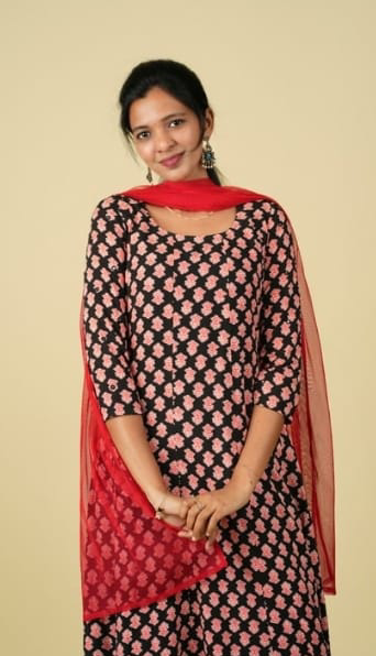 Cathie | Viscose Satin Panel Kurta with Mirror Work on sleeves